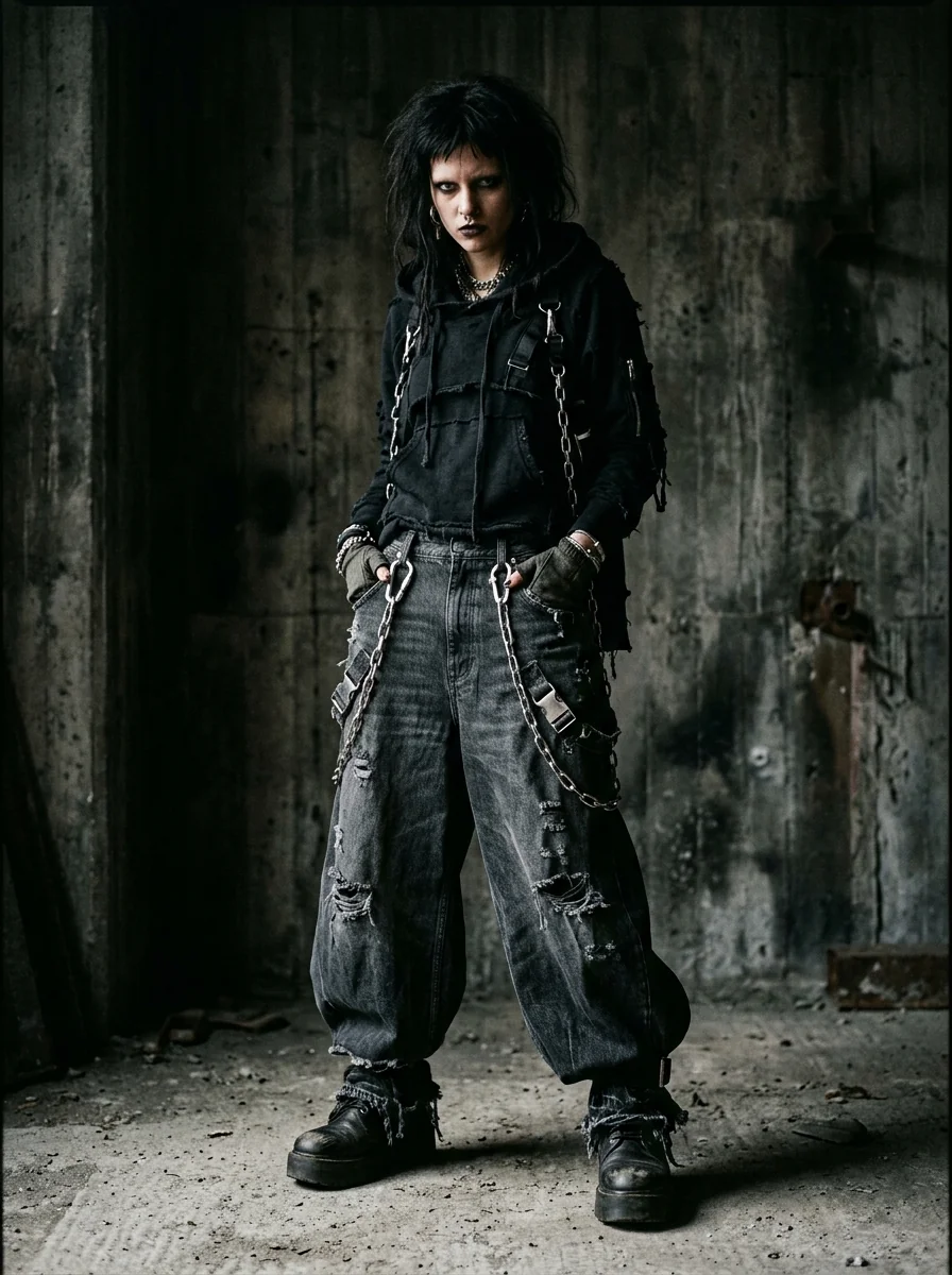 Curved Barrel Deconstructed Denim