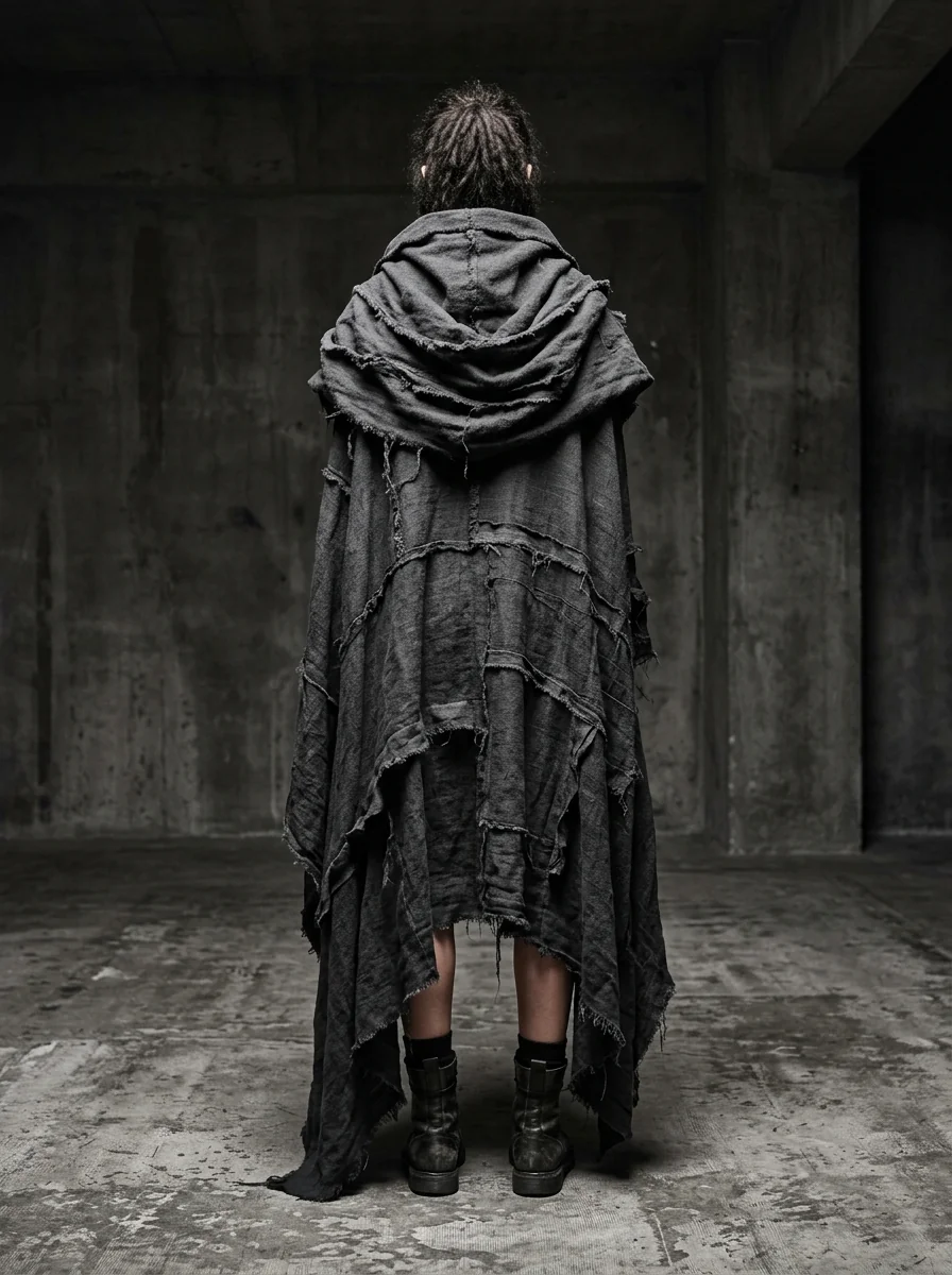 Dystopian Asymmetric Nomad Cloak — Rear View